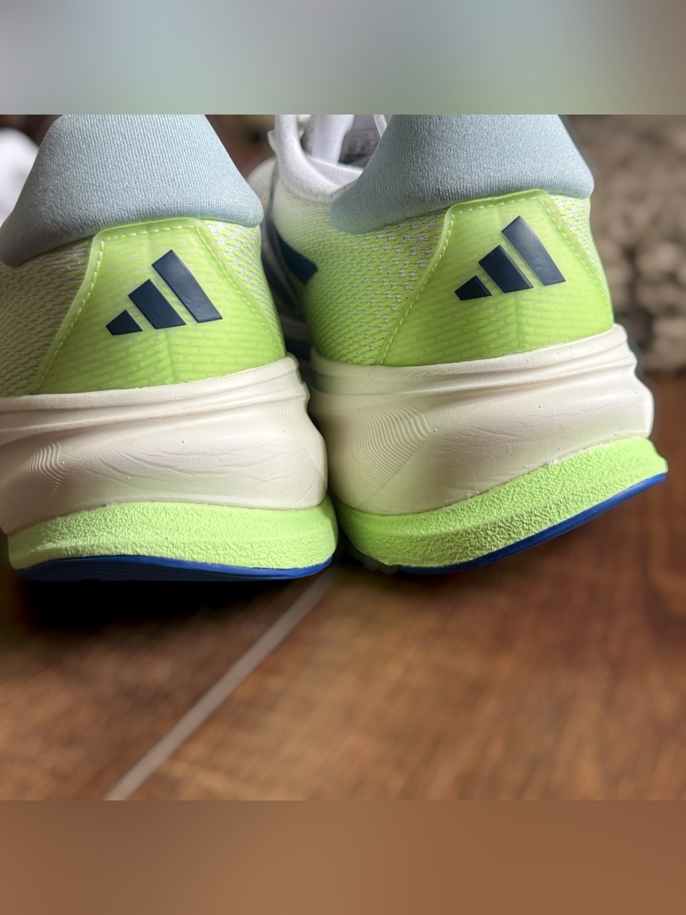 ADIDAS Supernova Rise Lightweight Running Sneakers - White, Blue & Lime - Picture 6 of 14